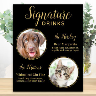 Poster Boissons Signature pour Chiens Personnalisées pour