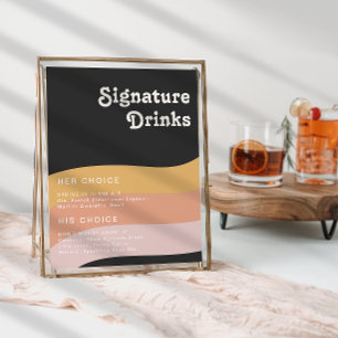 Poster Boissons Signature Sombres Arc-en-Ciel Rétro Moder