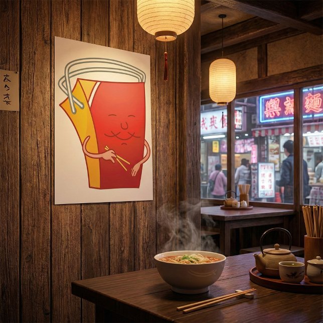 Poster Boite à emporter avec baguettes Amusante cuisine a (Créateur téléchargé)