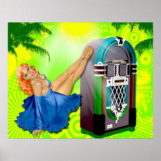 Poster Boîte à jus vintage