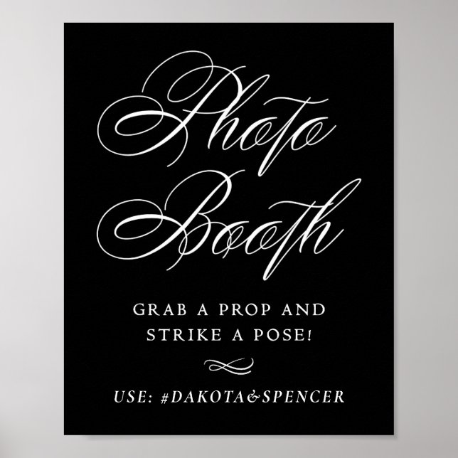 Poster Boîte à photos élégante Frappez un pose | Écriture (Devant)
