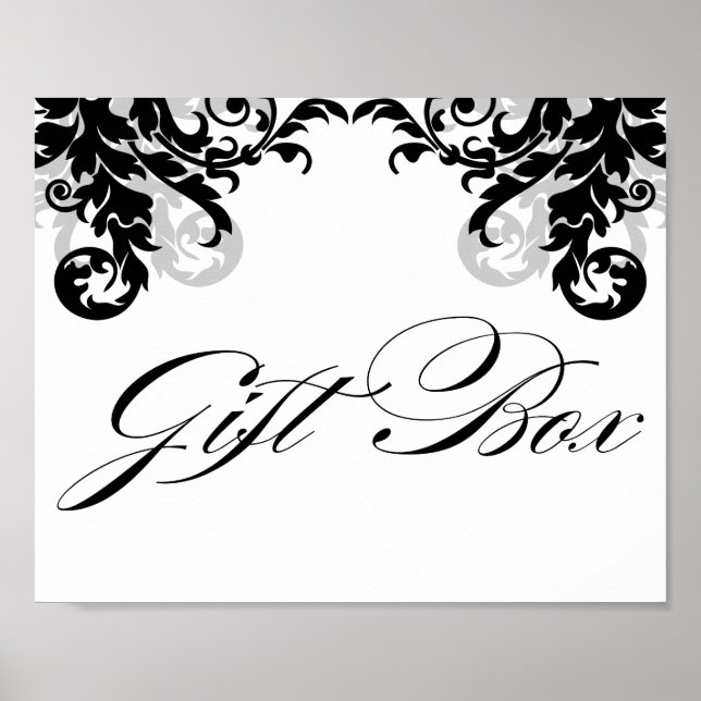 Poster Boîte-cadeau Mariage 8x10 Flourish Signal pour le  (Devant)