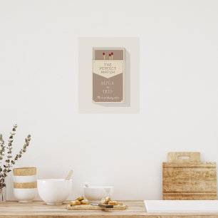 Poster Boîte d'allumettes personnalisée pour couples, le 