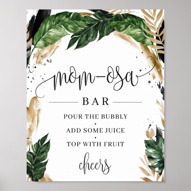 Poster Boite de bar rustique feuille tropicale maman-osa (Devant)