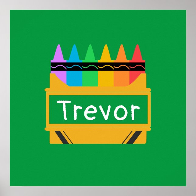 Poster Boîte de crayons personnalisée pour enfants divisé (Devant)