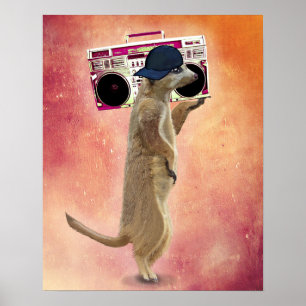 Poster Boîte de rangement Meerkat et Boom