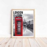 Boîte Téléphonique Rouge Londres Photographie Noir