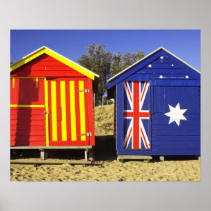 Poster Boîtes de bain, Middle Brighton Beach, Port 2