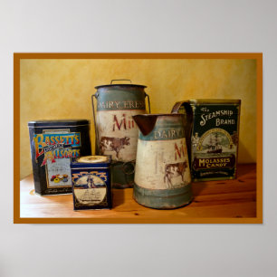 Poster Boîtes vintages et cruches
