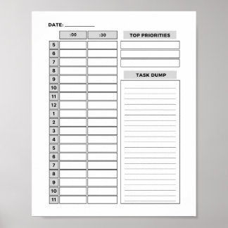 Poster Boîtier horaire (PLANNER)