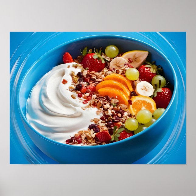 Poster Bol alimentaire énergétique : yaourt et muesli de  (Devant)