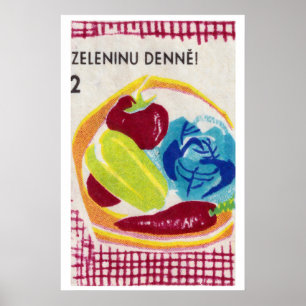 Poster Bol de légumes Matchbox Art Print, Tchécoslovaque