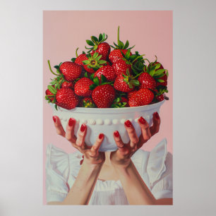Poster Bol débordant de fraises