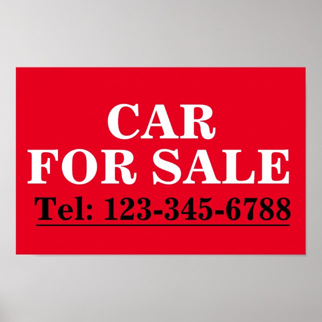 Poster BOLD CAR FOR SALE SIGNER moderne vendre votre affi (Devant)