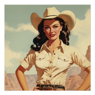 Poster Bold Cowgirl Adventures : Wild West Whispers