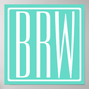 Poster Bold Modern   White on aqua