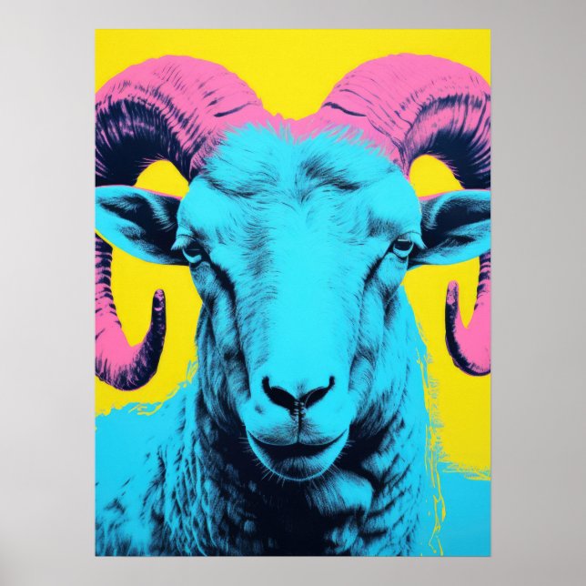 Poster Bold Ram : Neon Pop Art (Devant)