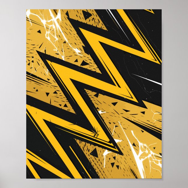Poster Bold Zigzag Conception abstraite (Devant)