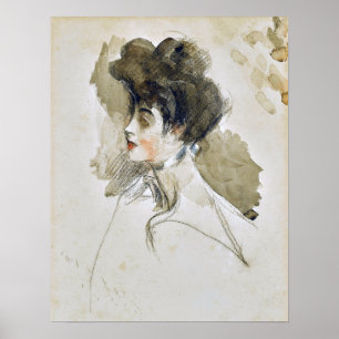 Poster Boldini - Chef D'Une Femme Qui Regarde À Gauche