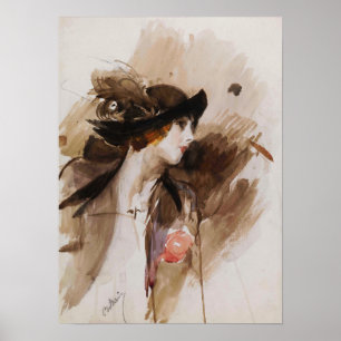 Poster Boldini - Femme Portant Un Casquette 1905