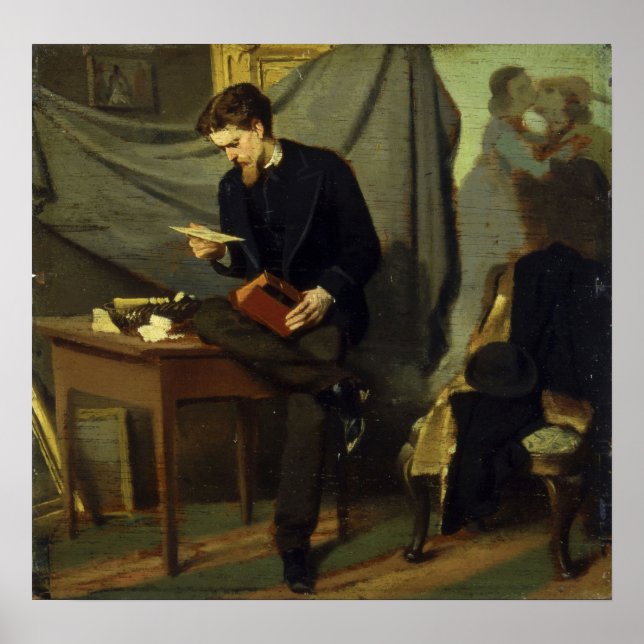 Poster Boldini - Portrait Du Peintre Alessandro Lanf... (Devant)
