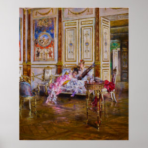 Poster Boldini - Un joueur de luth et un auditeur