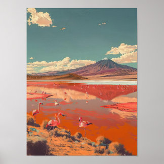 Poster Bolivia Print Bolivia Illustration Uyuni Travel