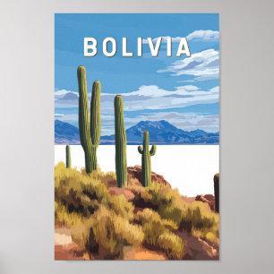 Poster Bolivie Illustration Travel Art Vintage