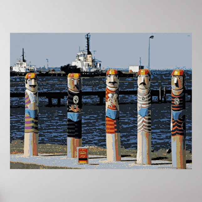 Poster Bollards Geelong Oceanfront (Devant)