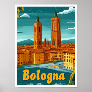 Poster Bologne Italie Vintage voyage d'art