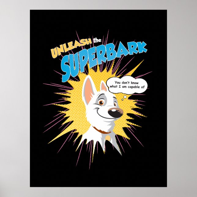 Poster Bolt "libérer la superécorce" bulle de pensée Disn (Devant)