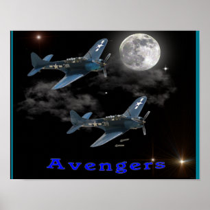 Poster Bombardement de plongée d'Avengers