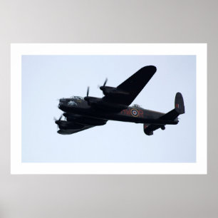 Poster Bombardier de Lancaster en vol.