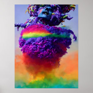 Poster Bombe arc-en-ciel de Poutine