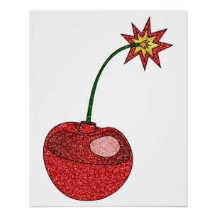 Poster Bombe cerise parties scintillant