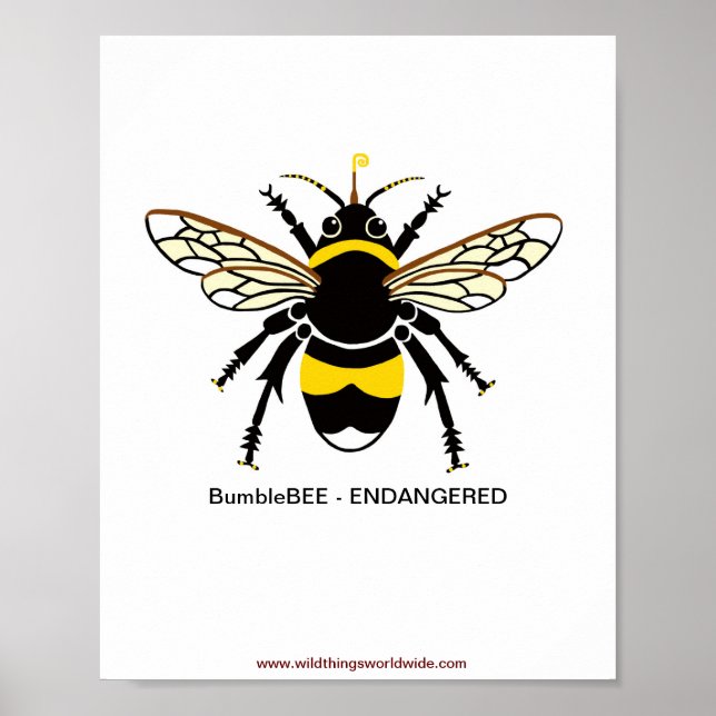 Poster BOMBE Graphique Abeille - En voie de disparition - (Devant)