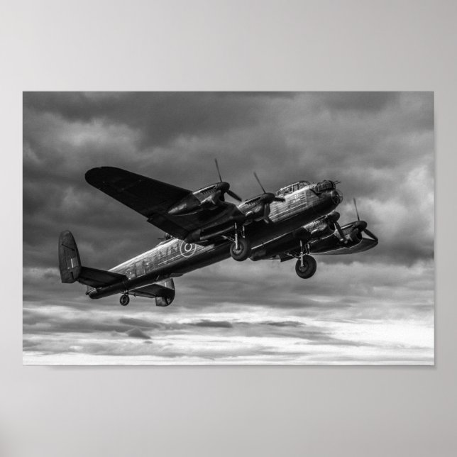 Poster Bombe Lancaster Dans Le Ciel Mono (Devant)