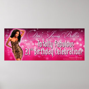 Poster Bombshell Sparkle Leopard Party Banner 40x16