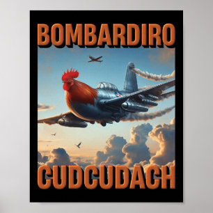 Poster Bomrdiro Cudcudach Italien Brainrot Avion Coq