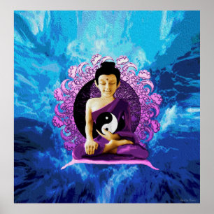 Poster Bon Bouddha Méditant