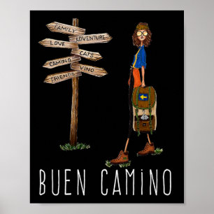 Poster Bon Chemin De Saint-Jacques Pèlerin Randonnée Voie