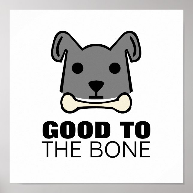 Poster Bon pour l'os, chien (Devant)