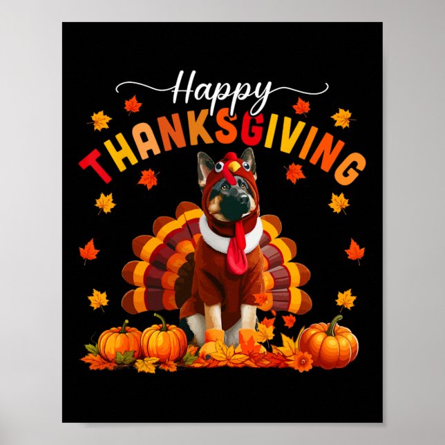 Poster Bon thanksgiving berger allemand Cosplay Fall Tu (Devant)