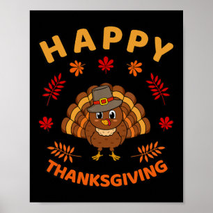 Poster Bon thanksgiving Drôle Turquie Famille Hommes Femm