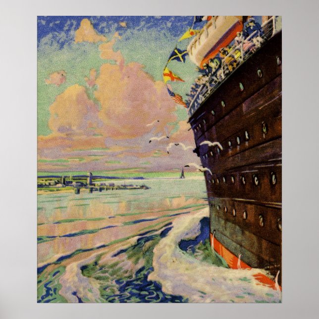 Poster Bon Voyage Ocean Liner (Devant)