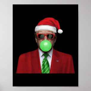 Poster Bonbon à bulles drôle de Santa Trump rend Noël gén