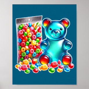 Poster bonbon d'ours gommeux acide à mâcher