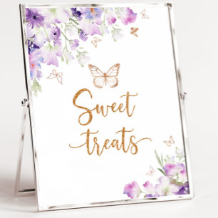 Poster Bonbons aux papillons pourpres fleur sauvage