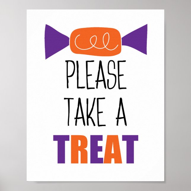 Poster Bonbons D'Halloween S'Il Vous Plaît Prendre Une Tr (Devant)
