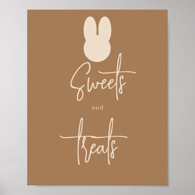 Poster Bonbons et friandises de lapin simples (Devant)